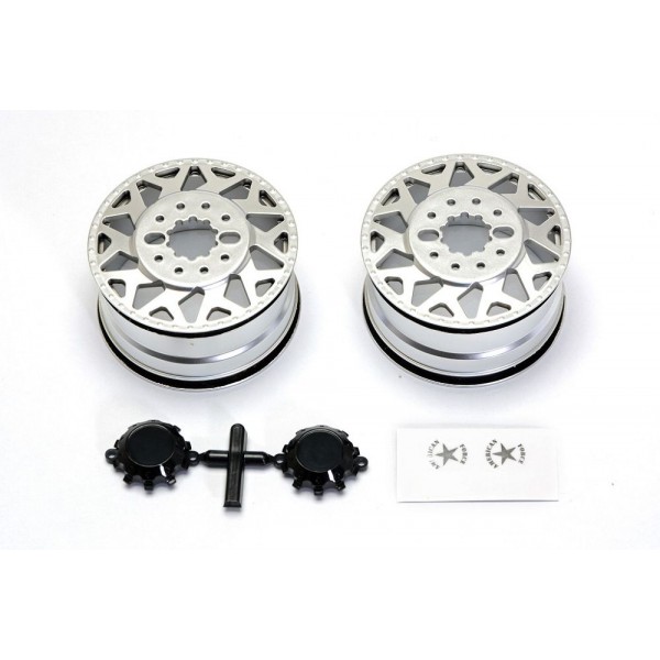 Cen Racing American Force H01 Contra Wheels, Silver/Black Cap (F450 SD) (2)