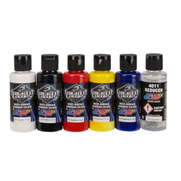 Color Craft LTD 5 Color & Reducer Wicked Detail Sampler Paint Set, 2oz