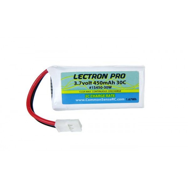 Common Sense RC LiPo Battery 450mAh 30C 3.7V (1S)