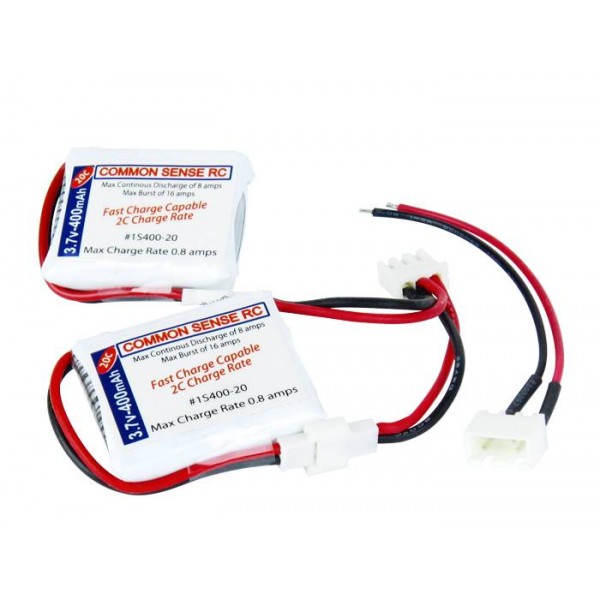 Common Sense RC LiPo Pack Battery 400mAh 20C 7.4V (2S)