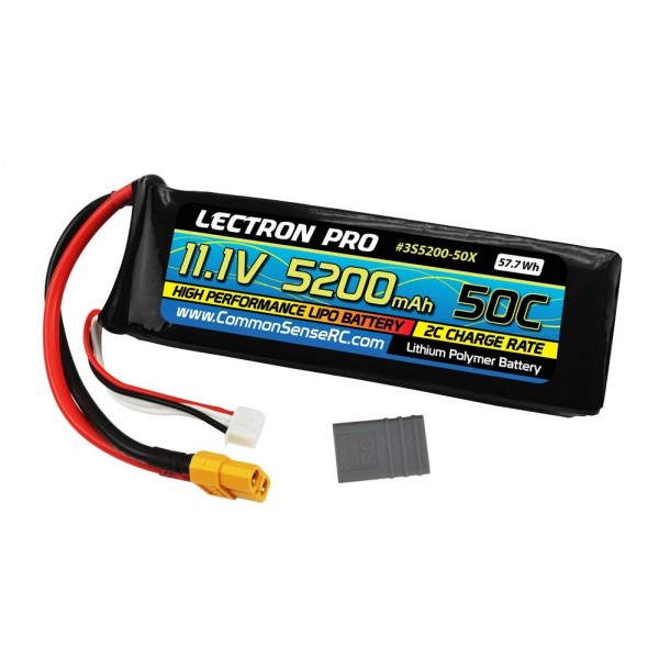 Common Sense RC LiPo Battery 5200mAh 50C 11.1V (3S) with XT60 Connector