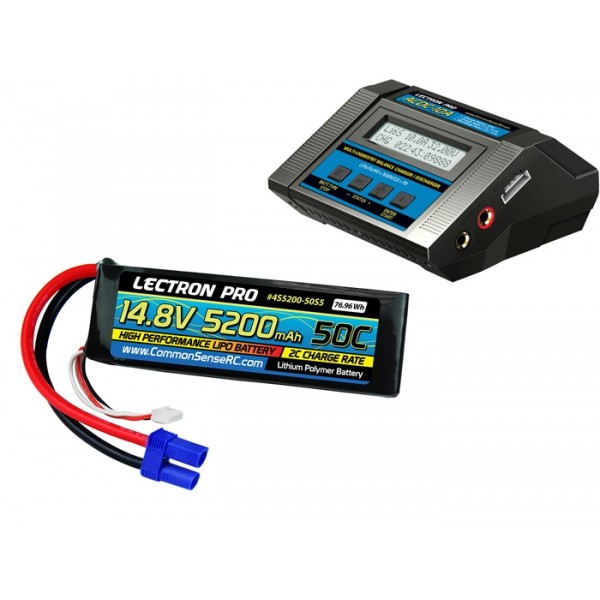 Power Pack #54 ACDC-10A Charger and 14.8V 5200mah 50C Soft Pack, EC5