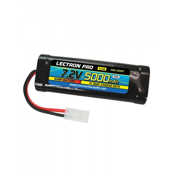 Common Sense RC 7.2 V NiMH 5000mAh 6-Cell Flat Pack with Tamiya Connector