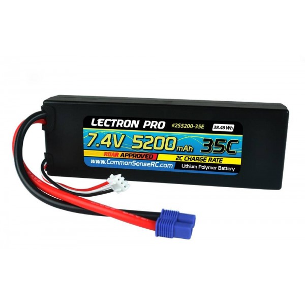 Lectron Pro 7.4V 5200mAh 35C LiPo Battery with EC3 Connector
