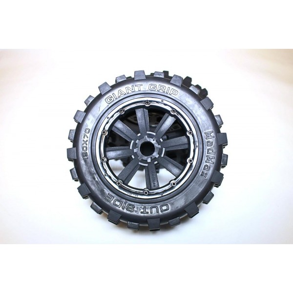 Dave's Discount Motors MadMax Complete Assembled Mounted Wheels, Giant Grip (MXT) (Baja 5T/5SC)