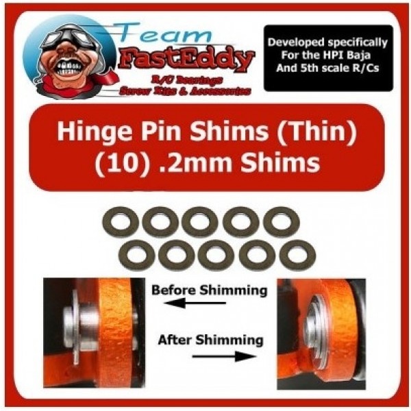 Team FastEddy Thin Hinge Pin Shims, 0.2mm