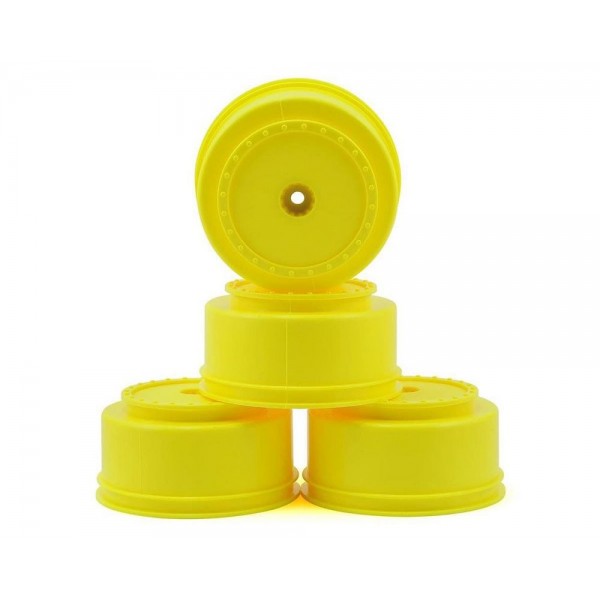 DE Racing Yellow Borrego SC Wheels,  +3mm (SC5M/SC10/ProSC) (4)