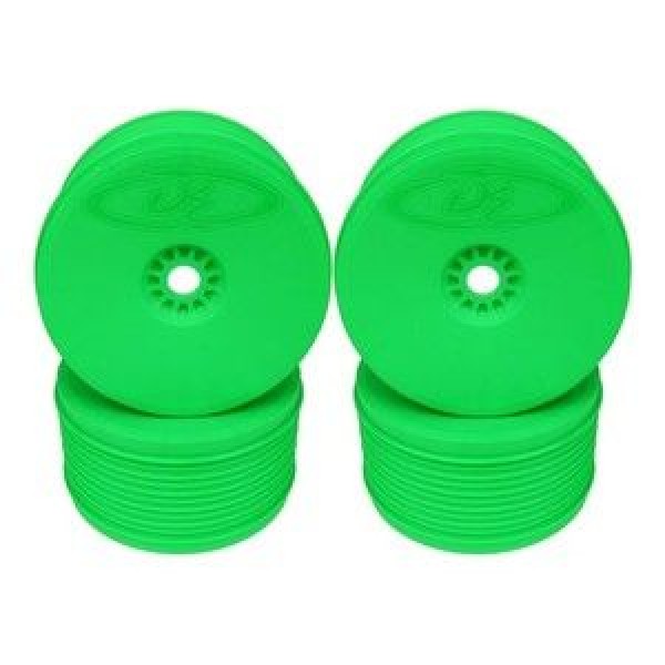DE Racing Speedline Plus 1/8 Truggy Wheels, Green (4)