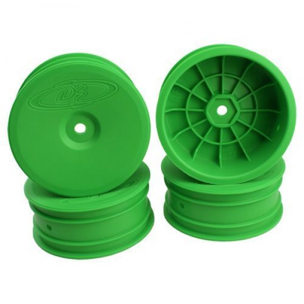 DE Racing Speedline 2.2" 1/10 Front Buggy Wheels, GREEN (4)