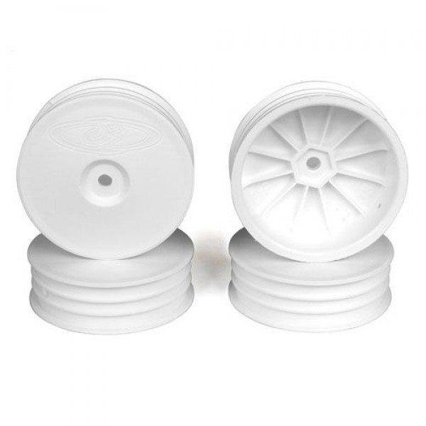 DE Racing LR 22 3.0/4.0 Slim Speedline Buggy Front Wheels, White (4)