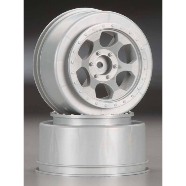 DE Racing 12mm Hex Trinidad SCT Wheels (SC6/Slash/Blitz), Silver (2)
