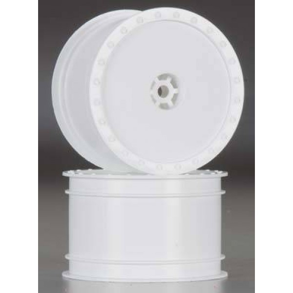 DE Racing Borrego 2.2" 1/10 Buggy Rear Wheels, TLR 22, White (2)