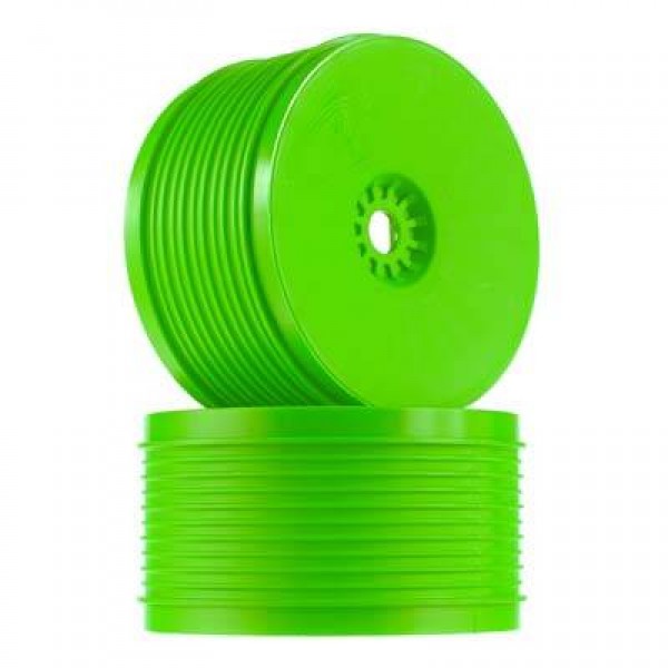 DE Racing SpeedLine Plus 1/8 Truggy Wheels, Green (2)