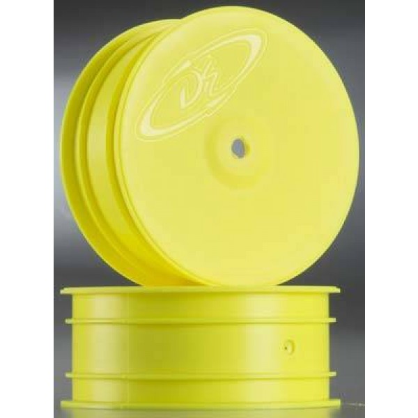DE Racing 14mm Hex Speedline 2.2" 4WD Front Buggy Wheels (DEX410), Yellow (2)