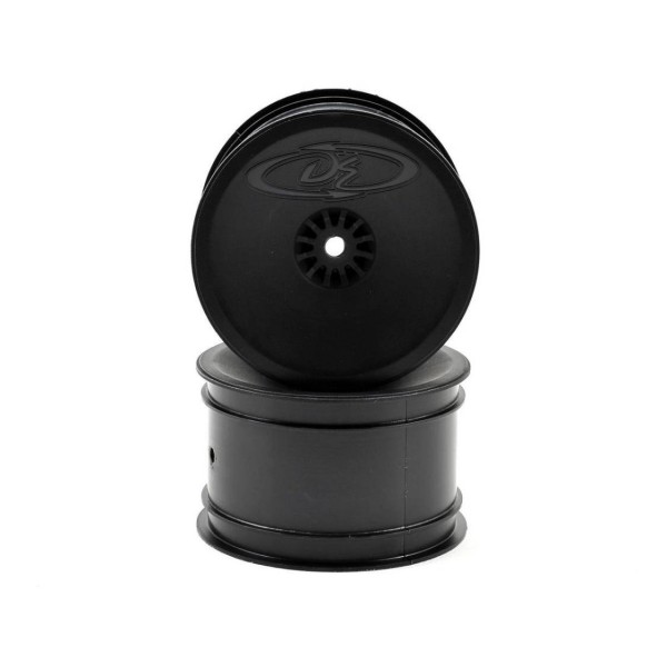DE Racing 12mm Hex Speedline 2.2" 1/10 Buggy Rear Wheels (RB6/ZX6), Black (2)