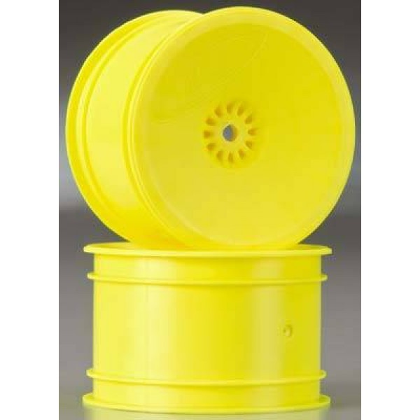 DE Racing 12mm Hex Speedline 2.2" 1/10 Buggy Rear Wheels (RB6/ZX6), Yellow (2)
