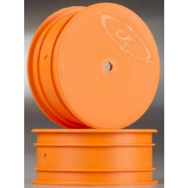 DE Racing 10mm Hex Speedline 2.2" 1/10 Buggy Front Wheels (22), Orange (2)