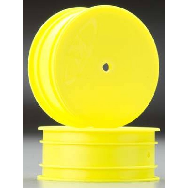 DE Racing 10mm Hex Speedline 2.2" 1/10 Buggy Front Wheels (22), Yellow (2)
