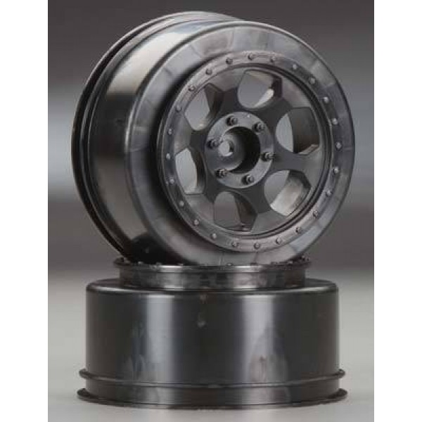 DE Racing Trinidad SCT 2.2"/3.0" Front Wheels, Slash, Black (2)