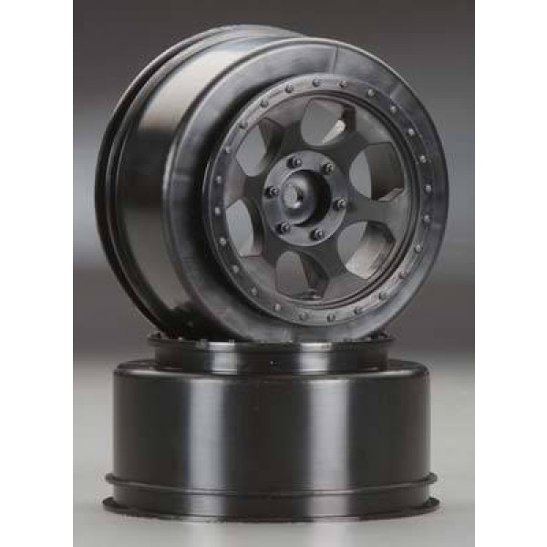 DE Racing 12mm Hex Trinidad SCT Wheels (SC6/Slash/Blitz), Black (2)