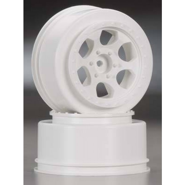 DE Racing Trinidad SCT White Rear Wheels, Slash, White (2)