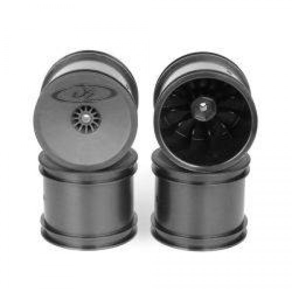 DE Racing Speedline 2.2" 1/10 Stadium Truck Hex Wheels, black (4)