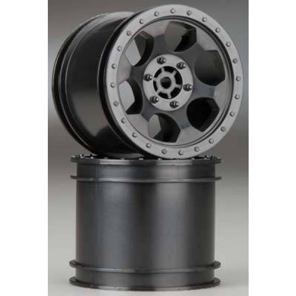 DE Racing Trinidad 2.2" Stadium Truck Wheels Black (2)