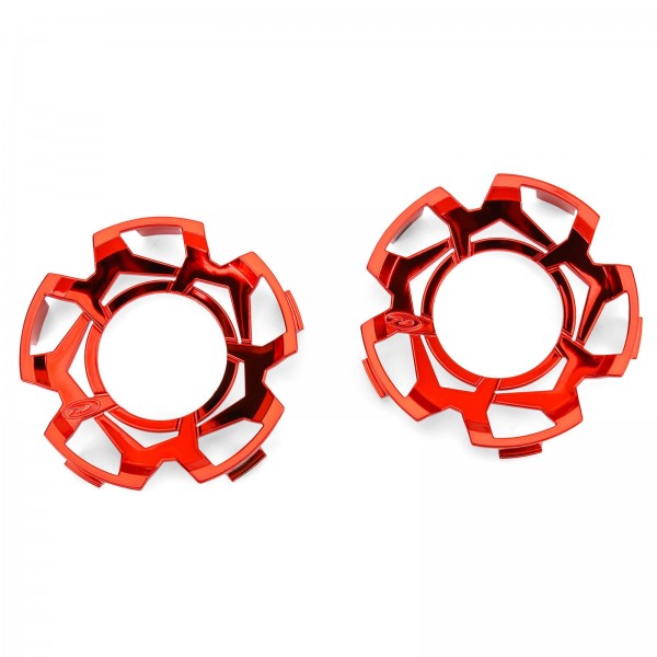 Duratrax Ripper 3.8" Chrome Clip-Lock Wheel Face, Red (2)