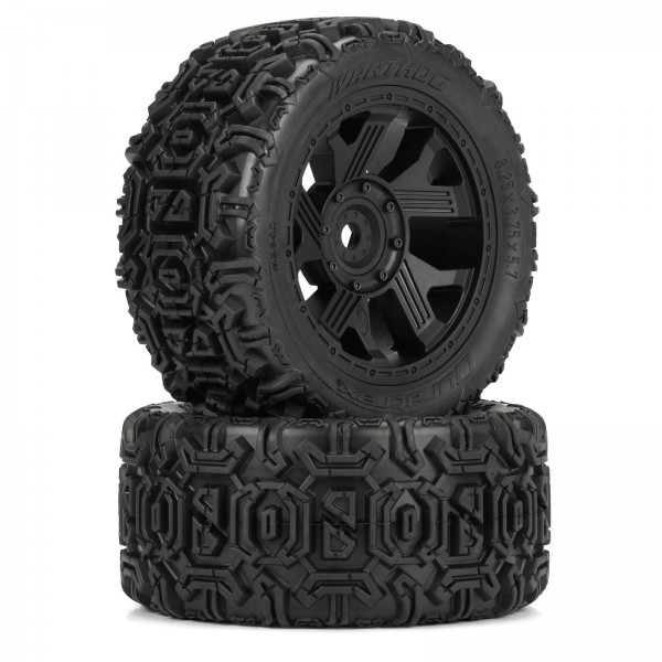Duratrax 1/5 Warthog Trs Fr/Rr 5.7" MTD 24mm Blk Ripper (2)