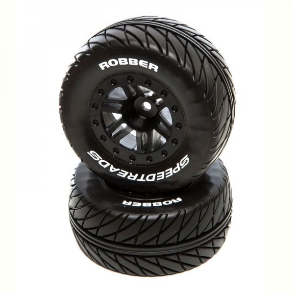 Duratrax Speedtreads Robber SC Front Black 2.2/3.0" Mounted Wheels (Slash) (2)