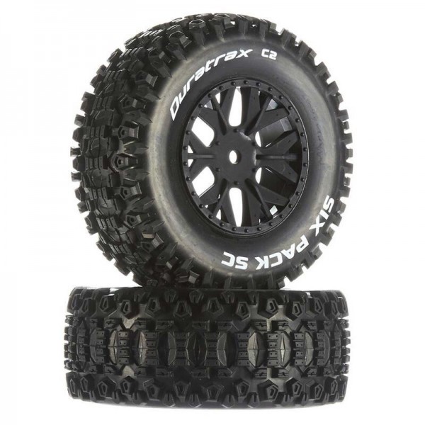 Duratrax Front/Rear Six-Pack SC C2 Mounted Tires (SC10 4x4) (2)
