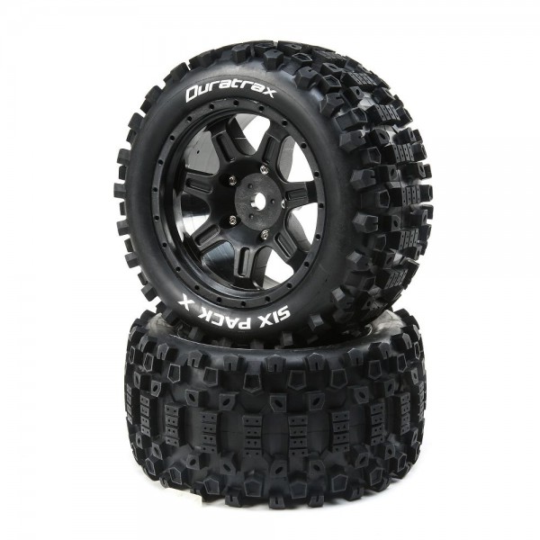 Duratrax Six Pack X MFT Belted Mounted Tires, 24mm, Black (2)