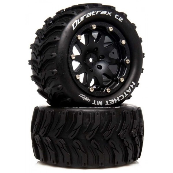 Duratrax Hatchet MT Belted 2.8" 2WD Mounted Rear Tires, Black  (2)