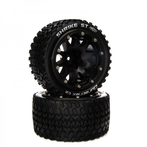 Duratrax Front/Rear Binder ST Belted 2.8" Mounted Tires, 14mm Black (2)
