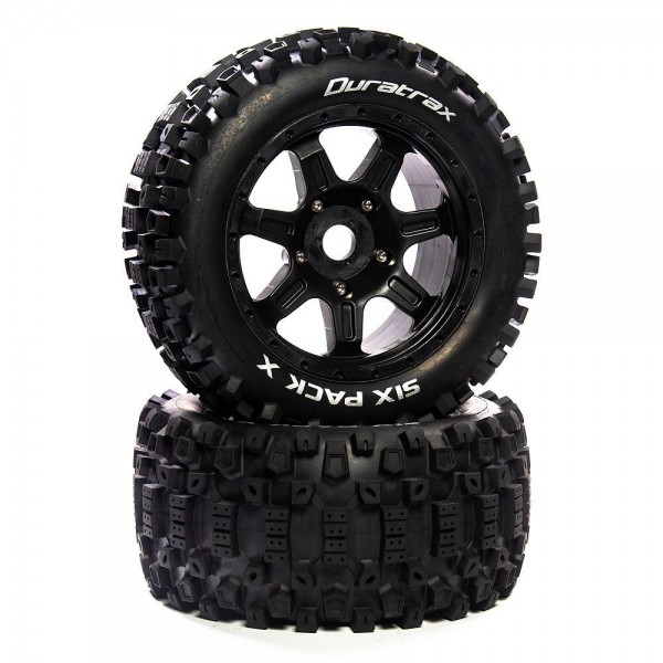 Duratrax 1/5 Six Pack Mounted 24mm Wheels, Black (Kraton 8S) (2)