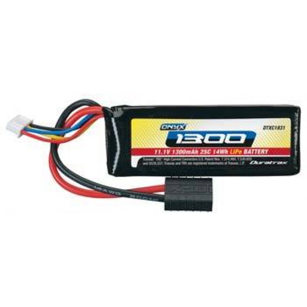 Duratrax LiPo Battery 1300mAh 25C 11.1V (3S) with Traxxas Connector