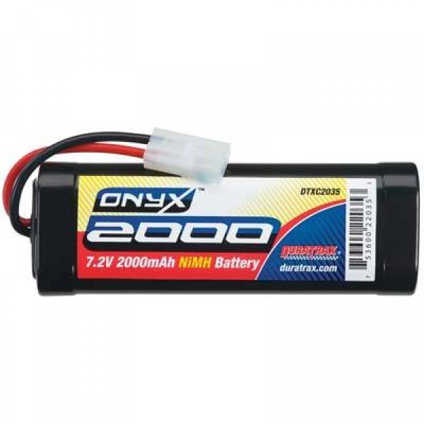 DuraTrax Onyx NiMH Stick Battery, 7.2V 2000mAh with Tamiya Connector.