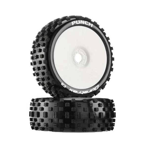 Duratrax Punch Buggy Mounted C2 Buggy Tires, White (2)