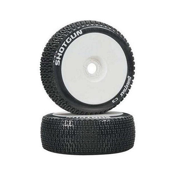 Duratrax Shotgun 1/8 Mounted C3 Buggy Tire, White (2)