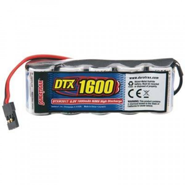Duratrax NiMH Flat Battery 1600mAh 6V (5S) with Universal Connector