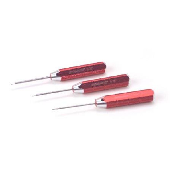 Machined Hex Driver US Set (.050, 1/16, 3/32" Hex), Red