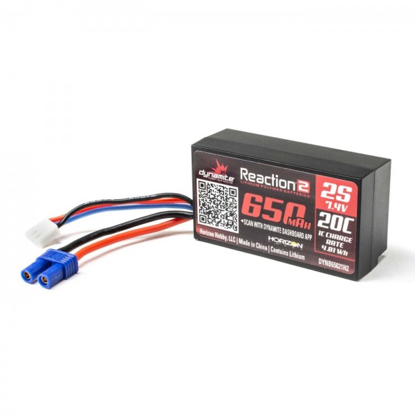 Dynamite 7.4V 650mAh 2S 20C Hardcase LiPo Battery with EC2 Connector