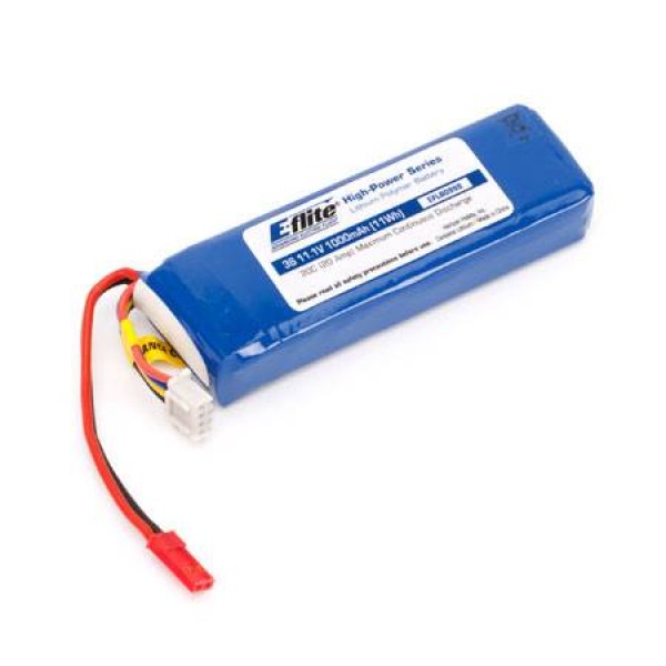 E-Flite LiPo Battery 1000mAh 20C 11.1V (3S) with JST Connector