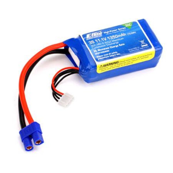 E-Flite LiPo Battery 1350mAh 30C 11.1V (3S) with EC3 Connector