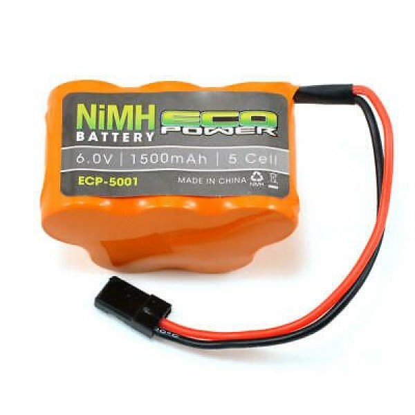 EcoPower 5-Cell 6.0V 1500mAh NiMH Hump Receiver Pack