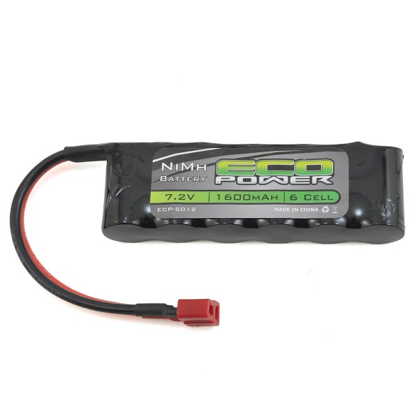 Ecopower 6-Cell Nimh Flat Battery Pack with T-Style Connector (7.2V/1600mAh)
