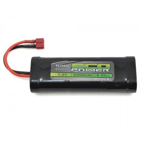 EcoPower 6-Cell 7.2V 2000mAh NiMH Stick Pack Battery with T-Style Connector