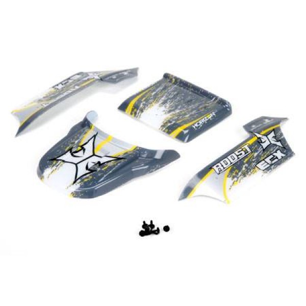 Body, Grey/Yellow:1/18 4WD Roost