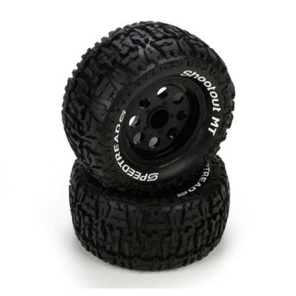 ECX RC Front/Rear Premount Wheels, Black. (1/10 Ruckus) (2)