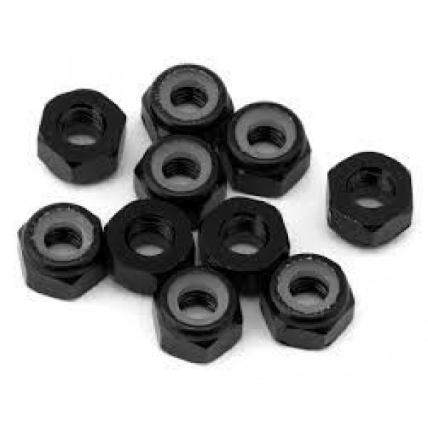 eXcelerate 3mm Aluminum Lock Nuts (Black) (10)